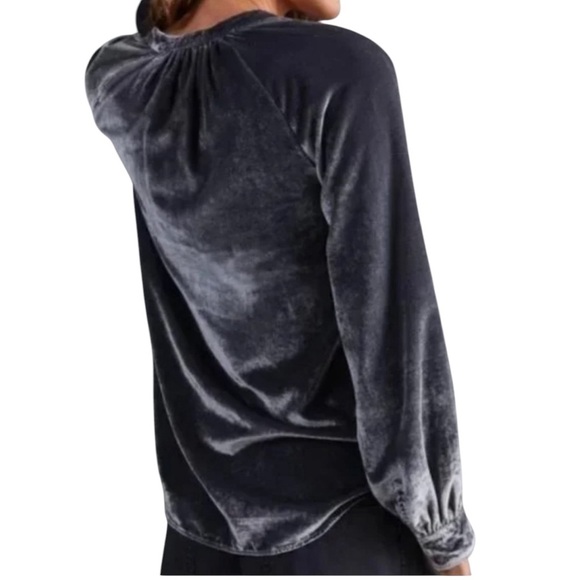 Pilcro x Anthropologie - Velvet Balloon Sleeve Button Down Blouse Top Sz Xs - Picture 2 of 10